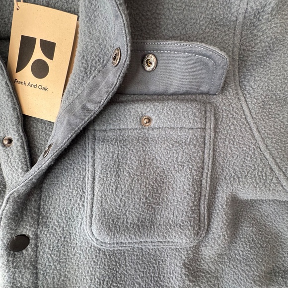 NWT Frank and Oak The Tundra Polar Fleece Overshirt in Stormy Blue, Men's Size M - Picture 14 of 14